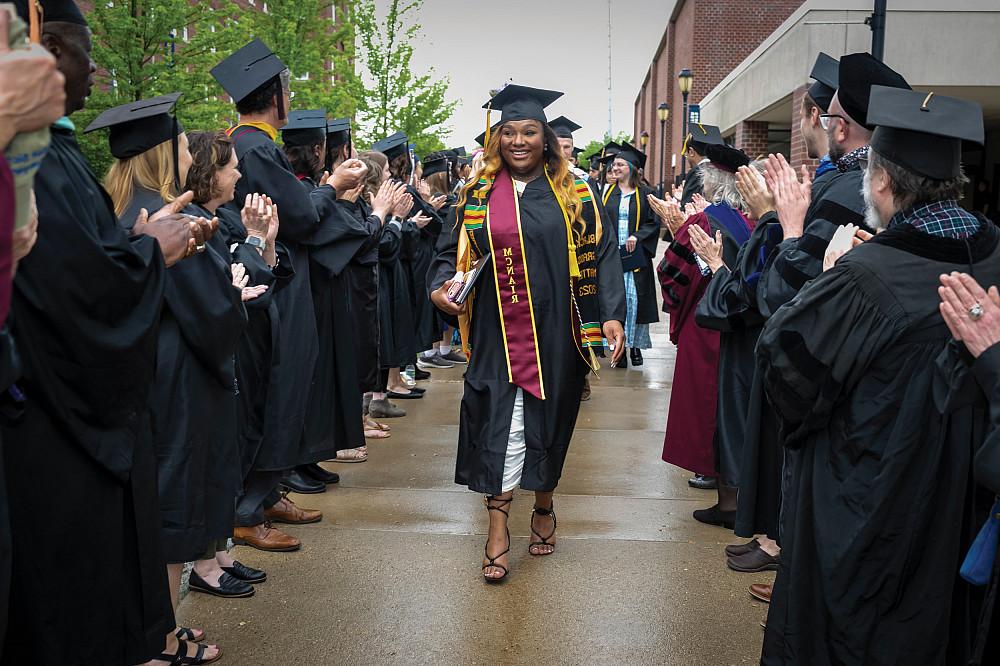 Jada Daniel led the class of 2023 after their commencement ceremony.